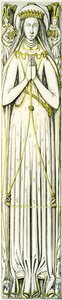Lady Isabel Neville, efigie de alabastro de la tumba de Smythe, Iglesia de San Pedro, Elford, Staffordshire, Inglaterra, 1848-9